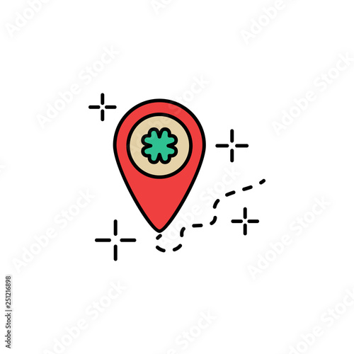 Free Download Location, clover icon. Element of color St Patricks day icon. Premium quality graphic design icon. Signs and symbols collection icon for websites, web design, mobile app - GFXLoad