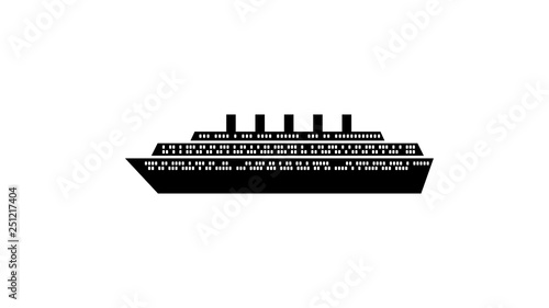 Cruise ship silhouette icon. Element of ship icon. Premium quality graphic design icon. Signs and symbols collection icon for websites, web design, mobile app