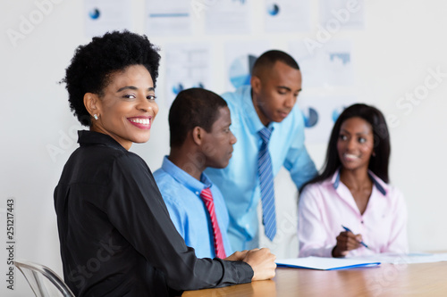 African american businesswoman at work at office