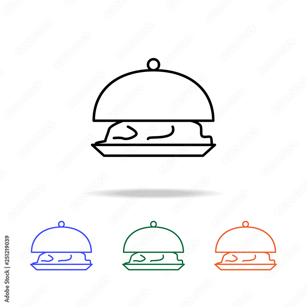 Fototapeta premium food on a tray icon. Elements of simple web icon in multi color. Premium quality graphic design icon. Simple icon for websites, web design, mobile app, info graphics