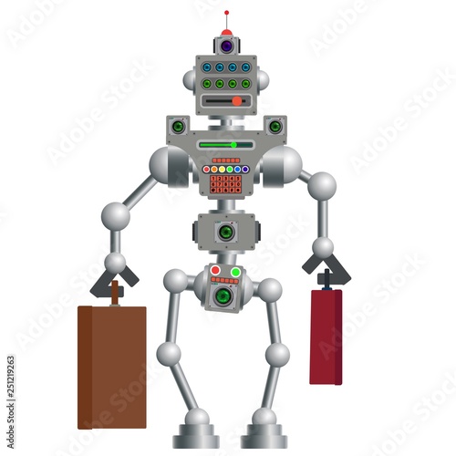Humanoid robot, electronic computer device. Helper man.