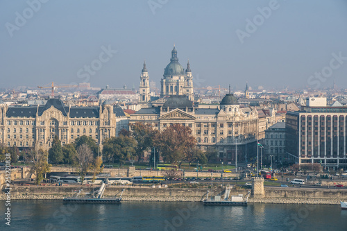 Budapest Hungary, city skyline at St. Stephen's Basilica