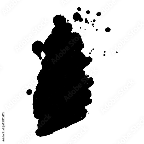 Abstract black ink splash. Vector illustration. Grunge texture for cards and flyers design.