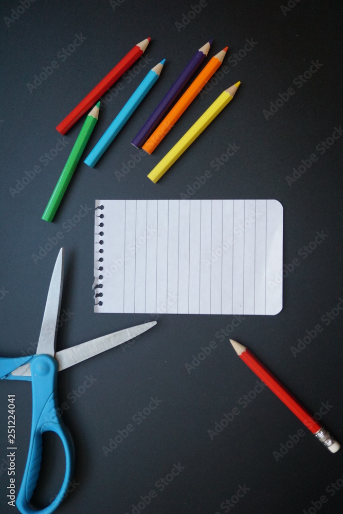 notepaper and pencils notepaper and pencils