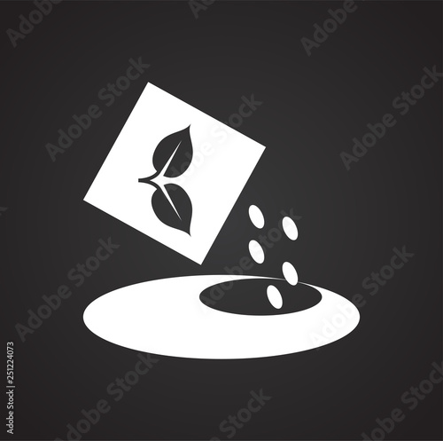 Grow icon on black background for graphic and web design, Modern simple vector sign. Internet concept. Trendy symbol for website design web button or mobile app photo