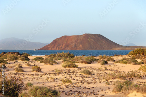 Dunes of Corralejo and Lobos island  Canary islands  Spain