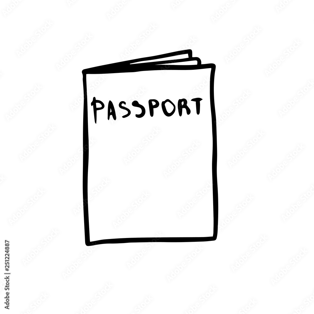 Passport A Hand Drawn Vector Doodle Illustration Of A Passport Stock Illustration Adobe Stock 3821