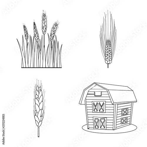 Vector illustration of agriculture and farming icon. Collection of agriculture and plant  stock vector illustration.