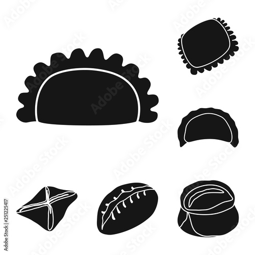 Isolated object of cuisine  and appetizer icon. Collection of cuisine  and food  vector icon for stock.