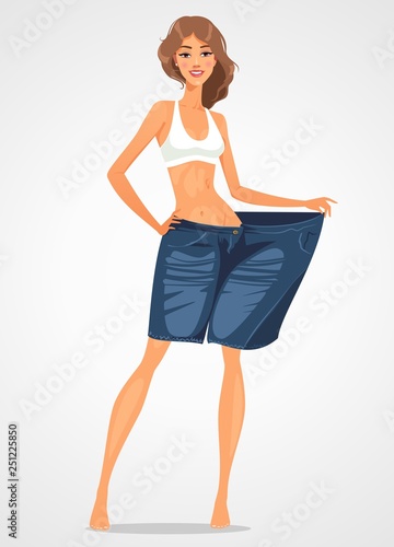 Happy woman after slimming
