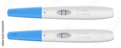 Creative vector illustration of positive, negative 2 lines pregnancy test kits isolated on transparent background. Art design pregnant, childbirth template. Abstract concept graphic element