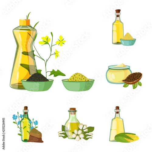 Vector design of bottle and glass  icon. Collection of bottle and agriculture vector icon for stock.