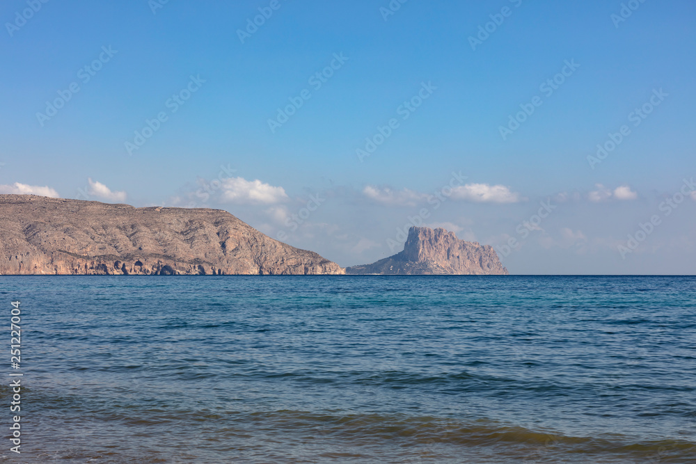 panoramic view of Ifach crag in Calpe