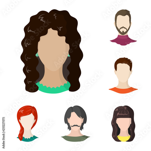 Vector illustration of avatar and dummy symbol. Set of avatar and figure stock symbol for web.
