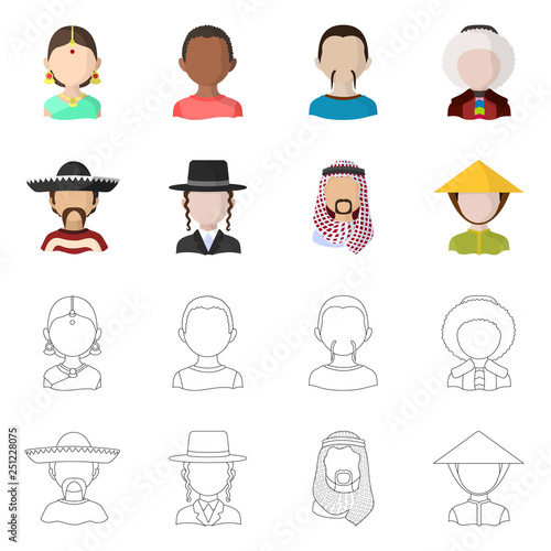 Isolated object of imitator and resident symbol. Set of imitator and culture stock symbol for web.