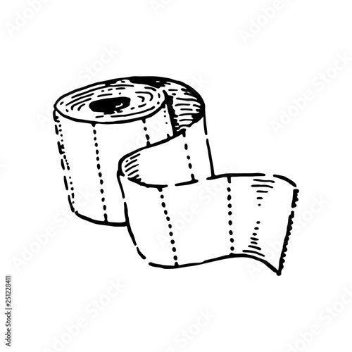 Vector illustration concept of Toilet paper hand drown illustration on white background