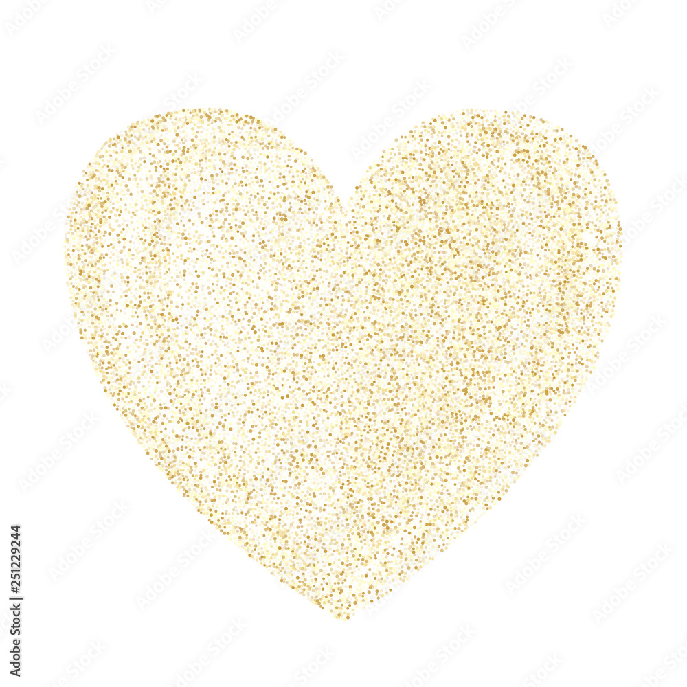 Gold sparkles glitter dust metallic confetti heart vector background. Gold sparkles glitter dust metallic confetti heart vector background.