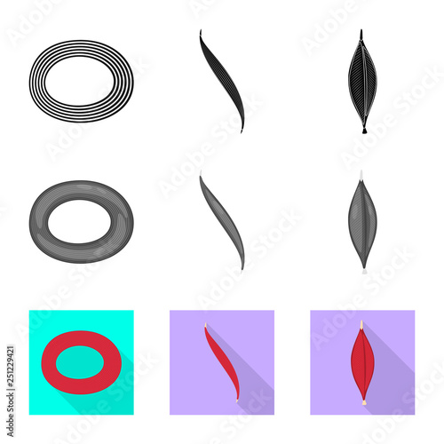 Vector design of fiber and muscular symbol. Collection of fiber and body  stock symbol for web.