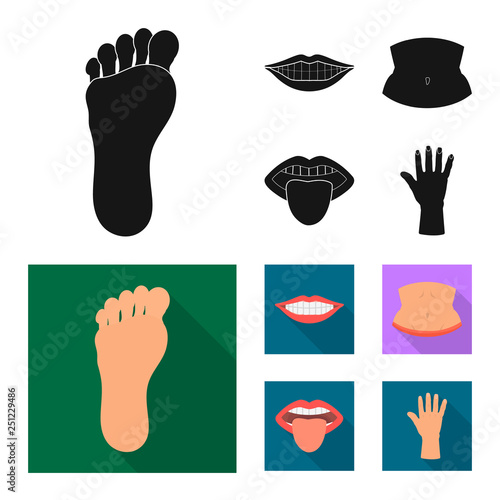 Isolated object of body and part symbol. Set of body and anatomy stock vector illustration.
