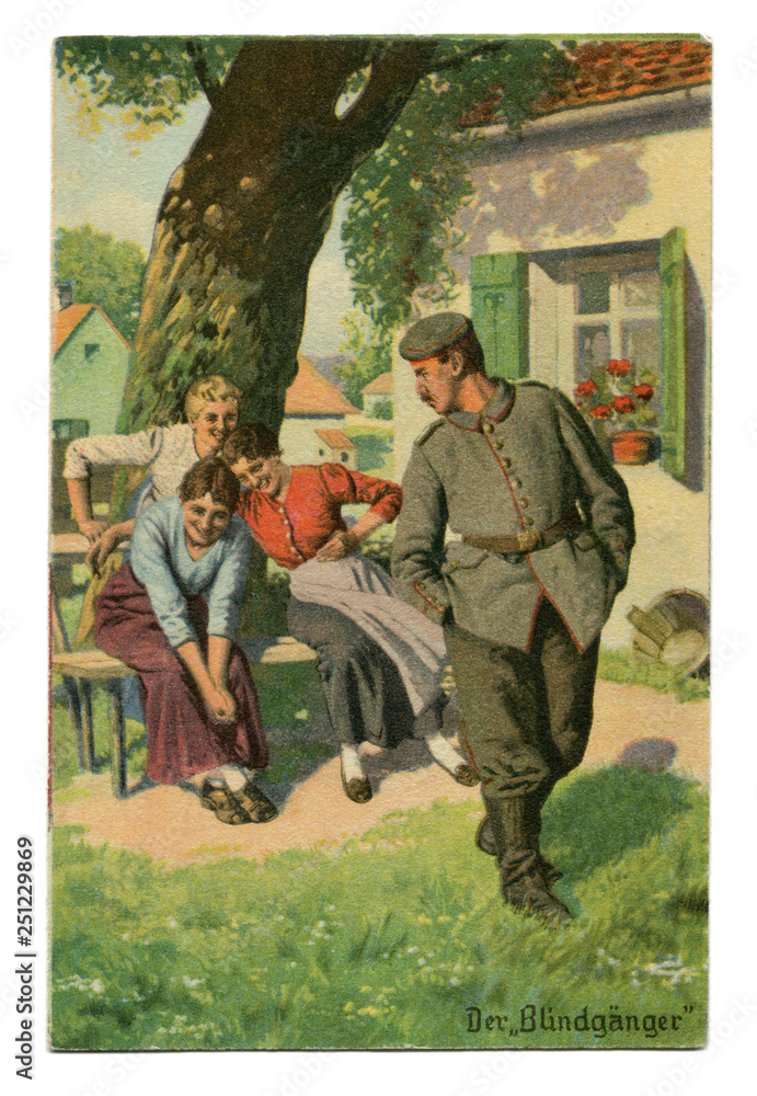 Old German postcard: Military-humorous series 