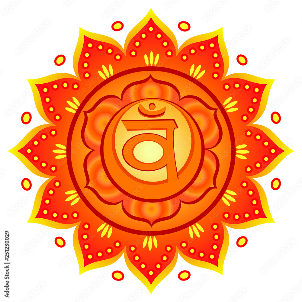Circle mandala pattern. Swadhisthana chakra vector illustration. Circle mandala pattern. Swadhisthana chakra vector illustration.