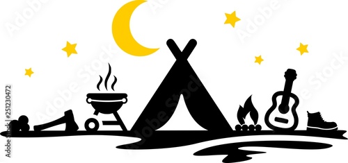Camping Night Silhouette
