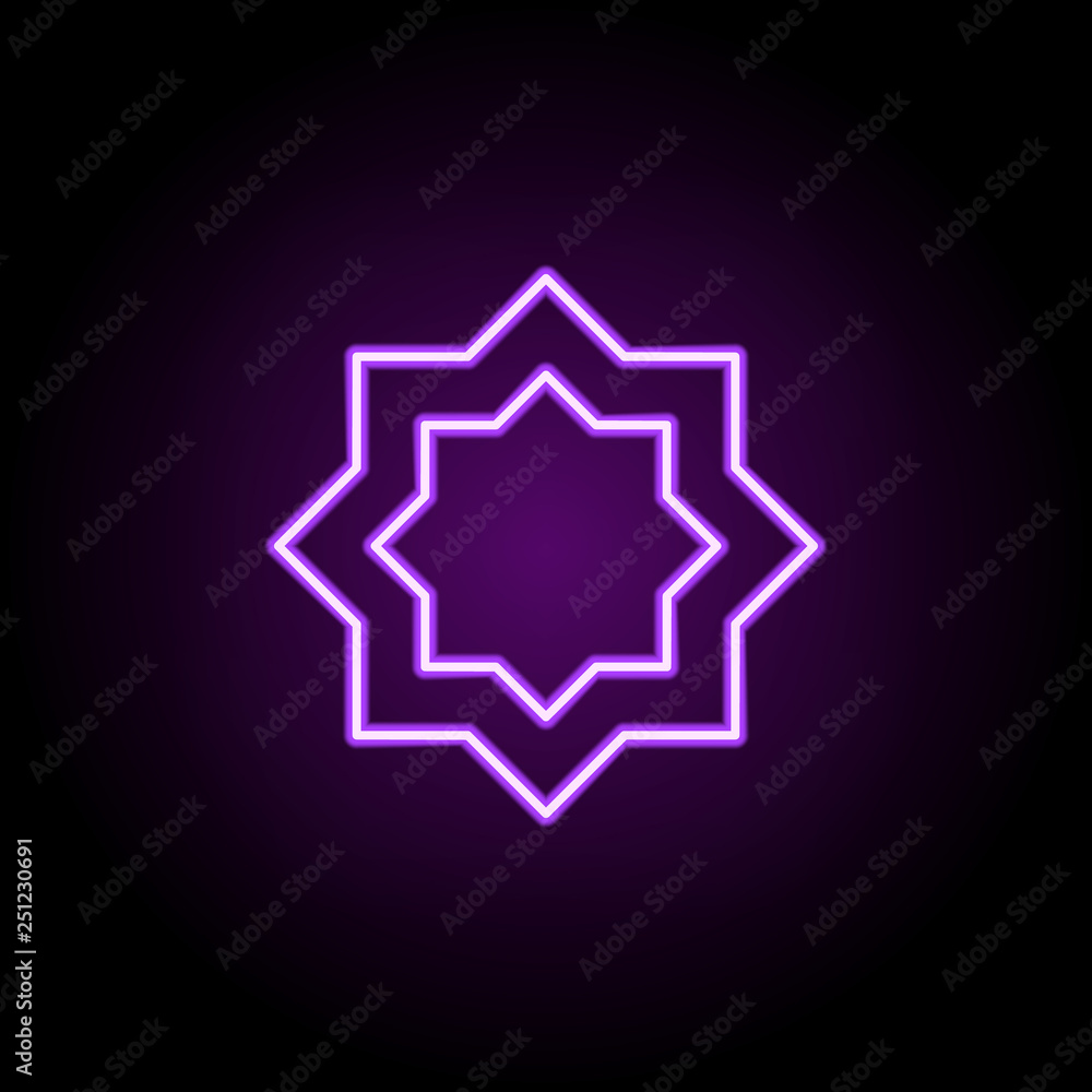 eight-pointed star outline icon. Elements of religion in neon style icons. Simple icon for websites, web design, mobile app, info graphics eight-pointed star outline icon. Elements of religion in neon style icons. Simple icon for websites, web design, mobile app, info graphics