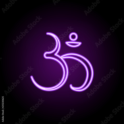 hinduizm outline icon. Elements of religion in neon style icons. Simple icon for websites, web design, mobile app, info graphics