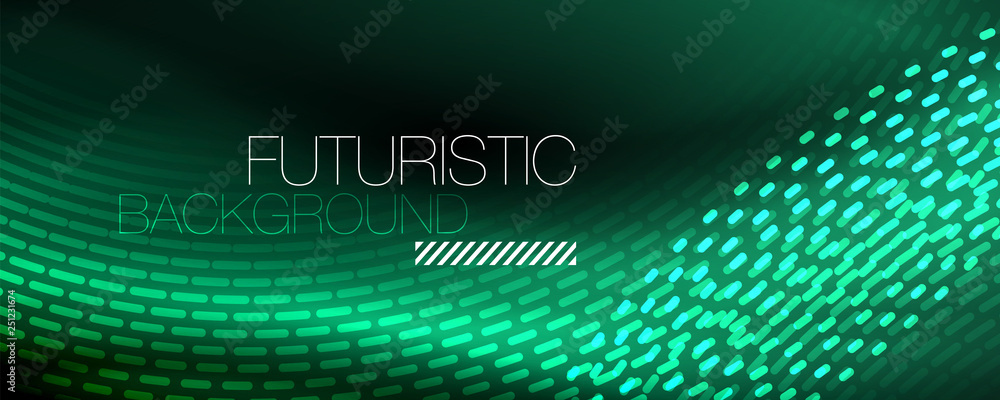 Glowing light particles in dark neon space, magic glow shiny abstract background Glowing light particles in dark neon space, magic glow shiny abstract background