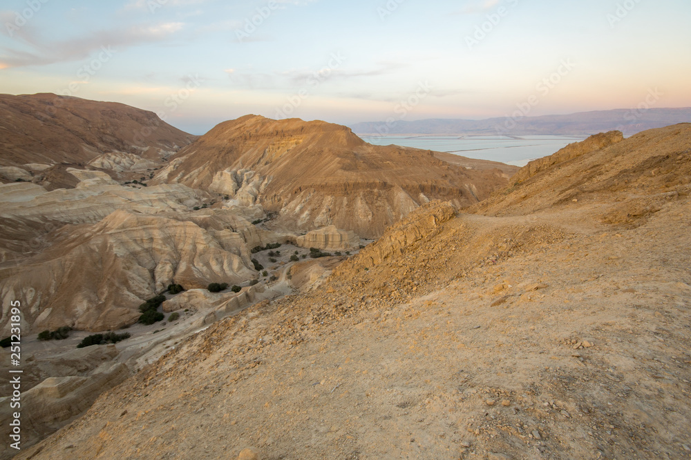 Valley of Zohar, and Dead Sea salt evaporation ponds