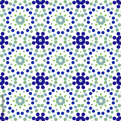 Seamless abstract pattern background with a variety of colored circles.