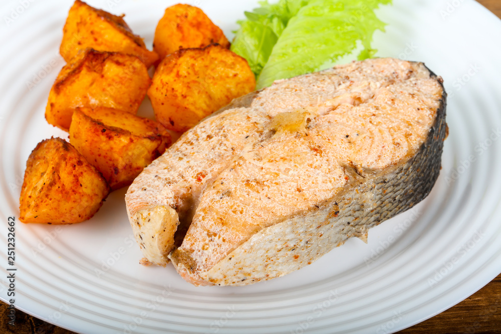 Steamed salmon Steamed salmon