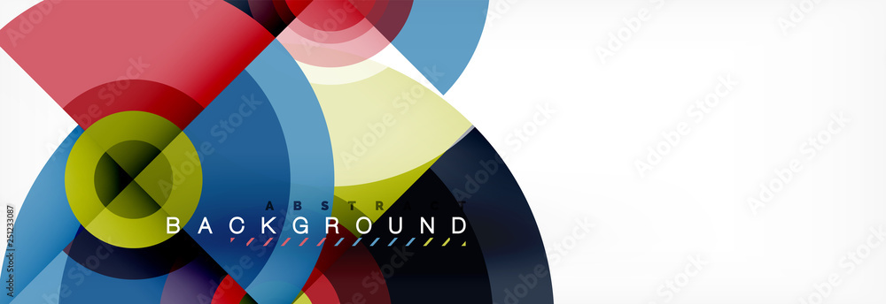 Circle geometric composition abstract background design, cover, template, brochure, flyer.