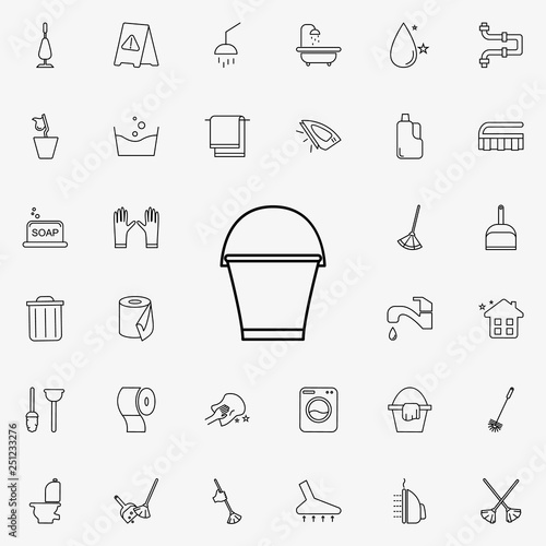 bucket icon. Cleaning icons universal set for web and mobile