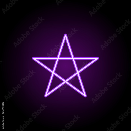 pentagram line icon. Elements of Stars in neon style icons. Simple icon for websites, web design, mobile app, info graphics