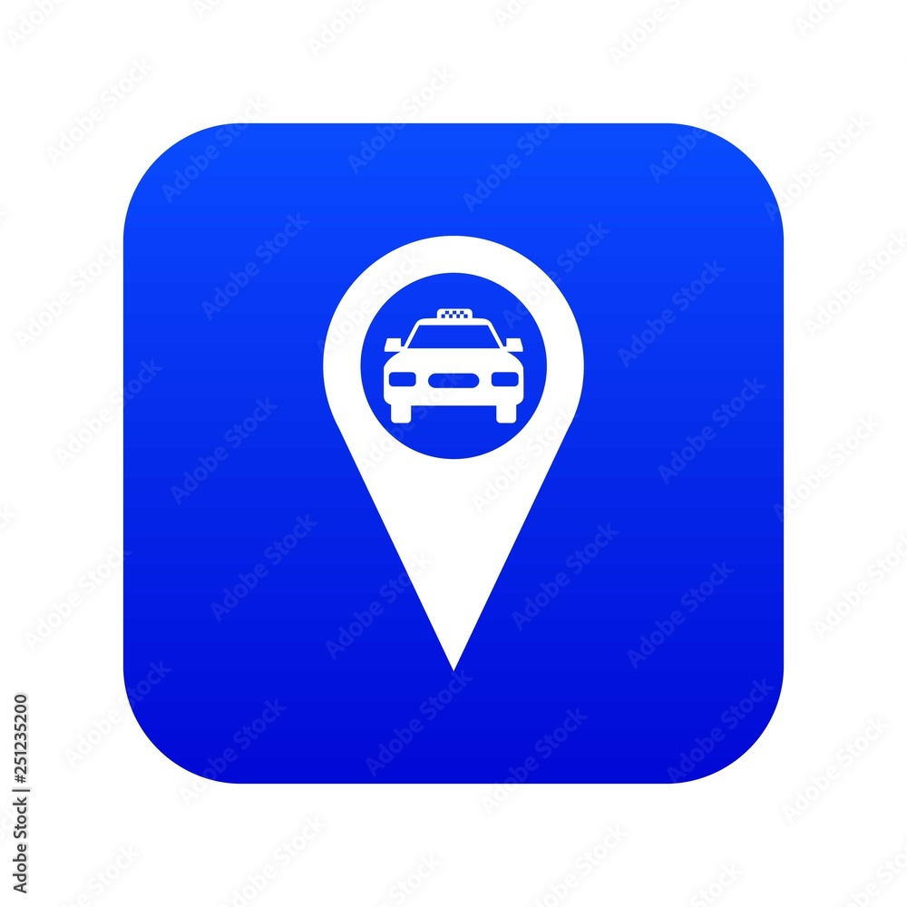Geo taxi icon digital blue for any design isolated on white vector illustration Geo taxi icon digital blue for any design isolated on white vector illustration