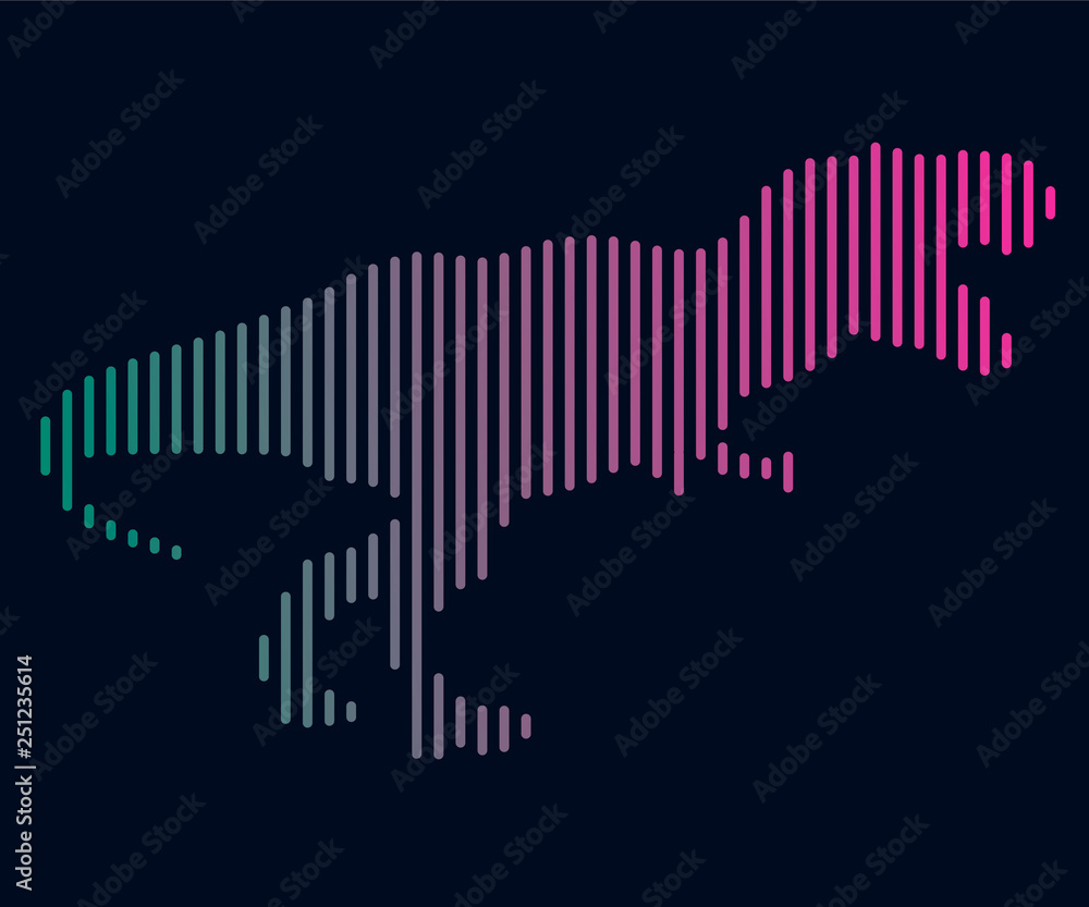 The linear illustration of a dinosaur. Logo The linear illustration of a dinosaur. Logo