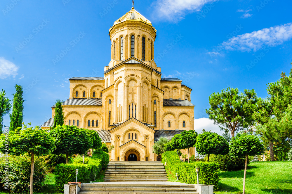 View on The Holy Trinity Cathedral of Tbilisi in Georgia View on The Holy Trinity Cathedral of Tbilisi in Georgia