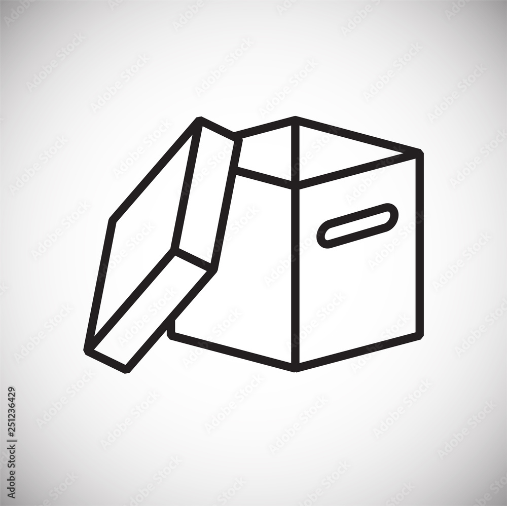 Box line icon on black background for graphic and web design, Modern simple vector sign. Internet concept. Trendy symbol for website design web button or mobile app Box line icon on black background for graphic and web design, Modern simple vector sign. Internet concept. Trendy symbol for website design web button or mobile app