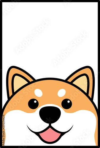 Cute shiba inu dog face, vector illustration