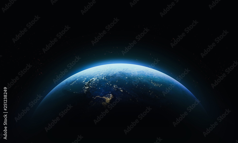 Fototapeta Planeta Ziemia w kosmosie. Cywilizacja. Elementy tego obrazu dostarczone przez NASA
