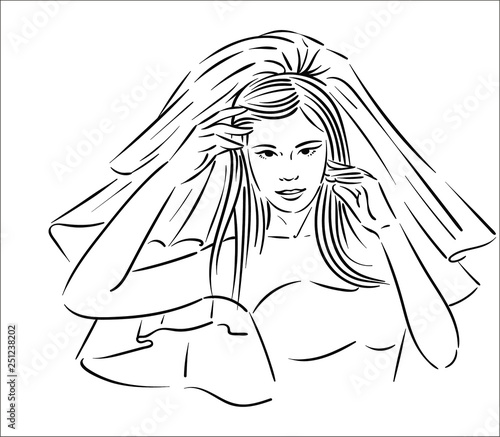 Vector illustration concept of Bride icon illustration on white background