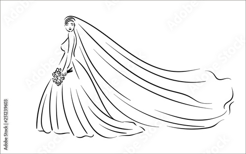 Vector illustration concept of Bride icon illustration on white background