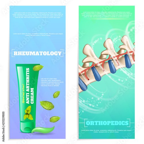 Vertical Flat Banner Rheumatology and Orthopedics.