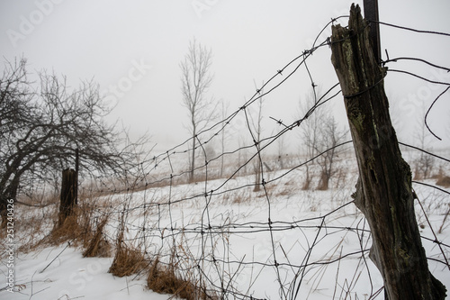 winter fence post outdoor park hike landscape snow