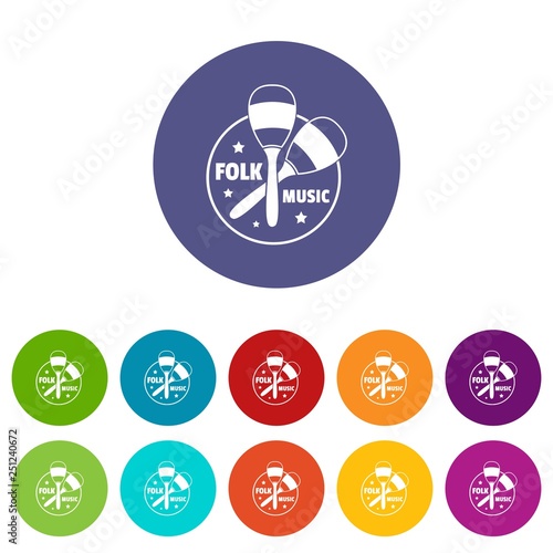 Maraca icons color set vector for any web design on white background photo