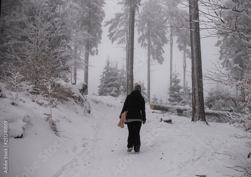 woman in the forest, winter © irontrybex