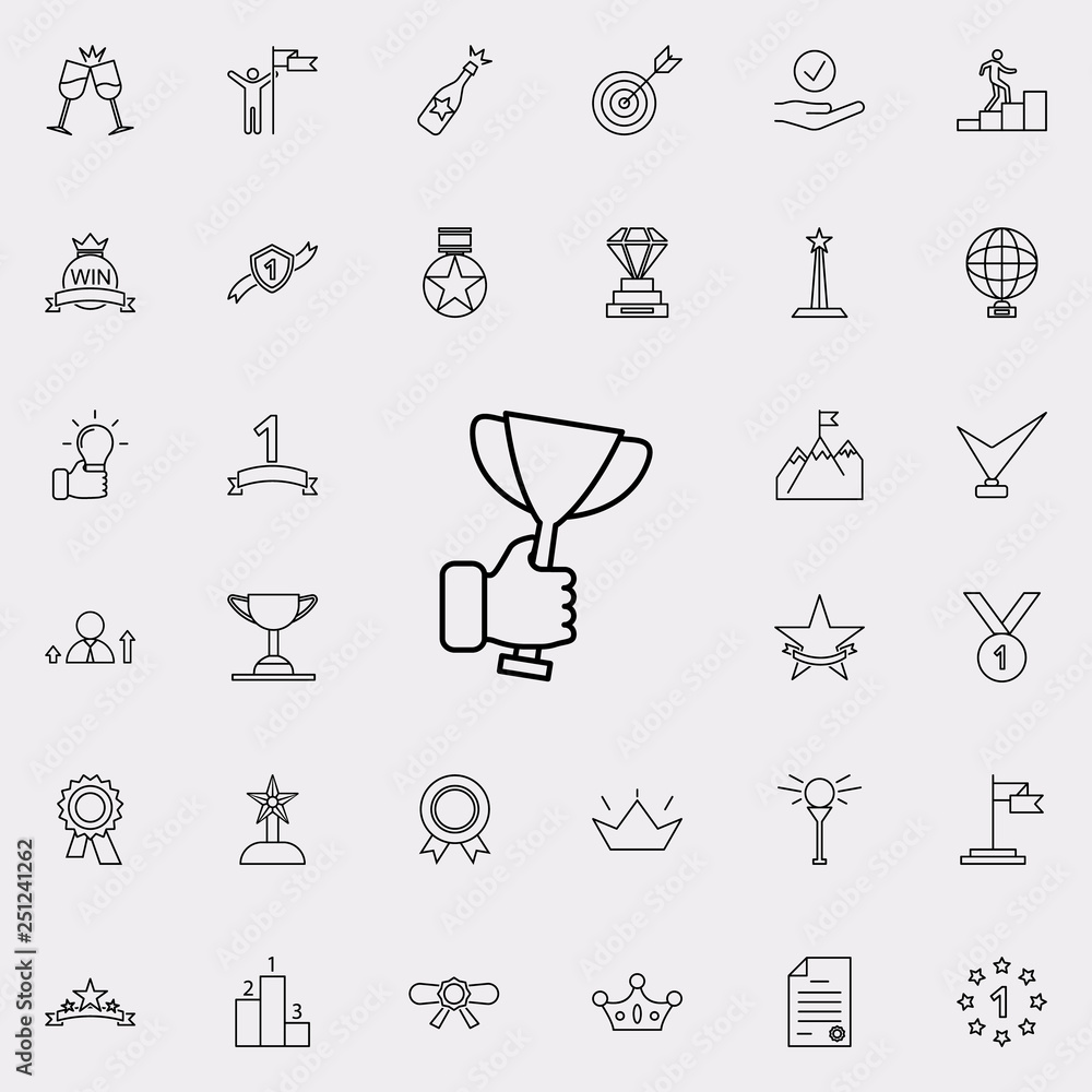 cup in hand icon. Succes and awards icons universal set for web and mobile cup in hand icon. Succes and awards icons universal set for web and mobile