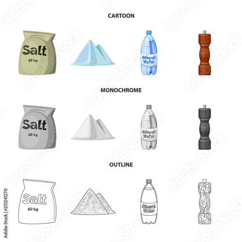 Isolated object of cooking and sea logo. Collection of cooking and baking   stock vector illustration.