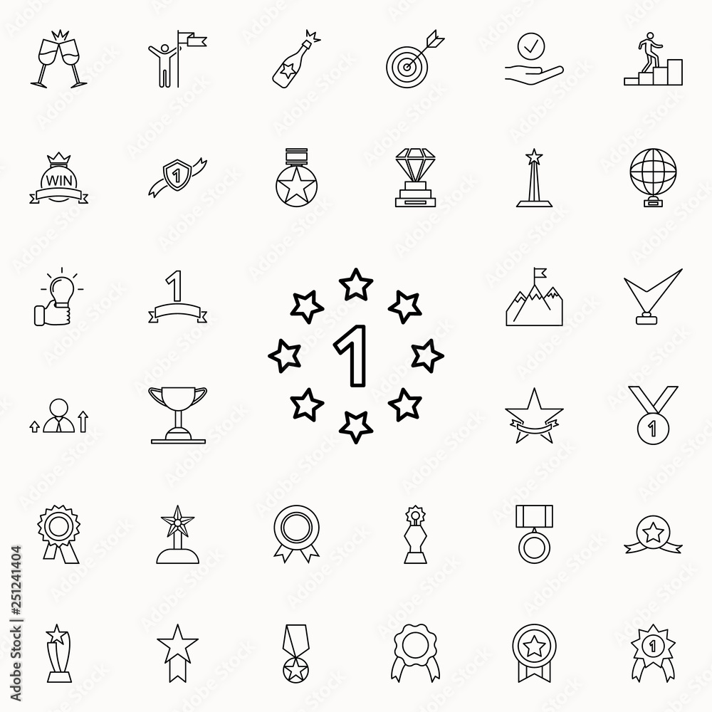 one and asterisks icon. Succes and awards icons universal set for web and mobile one and asterisks icon. Succes and awards icons universal set for web and mobile